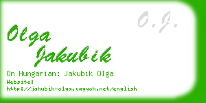 olga jakubik business card